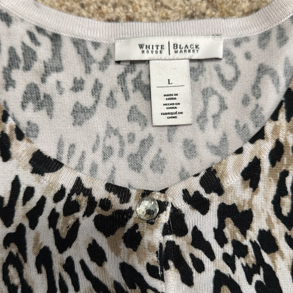 Women's Burgundy Floral & Leopard Print Button Cardigan - Picture 8 of 9